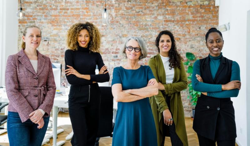 A team of confident business women